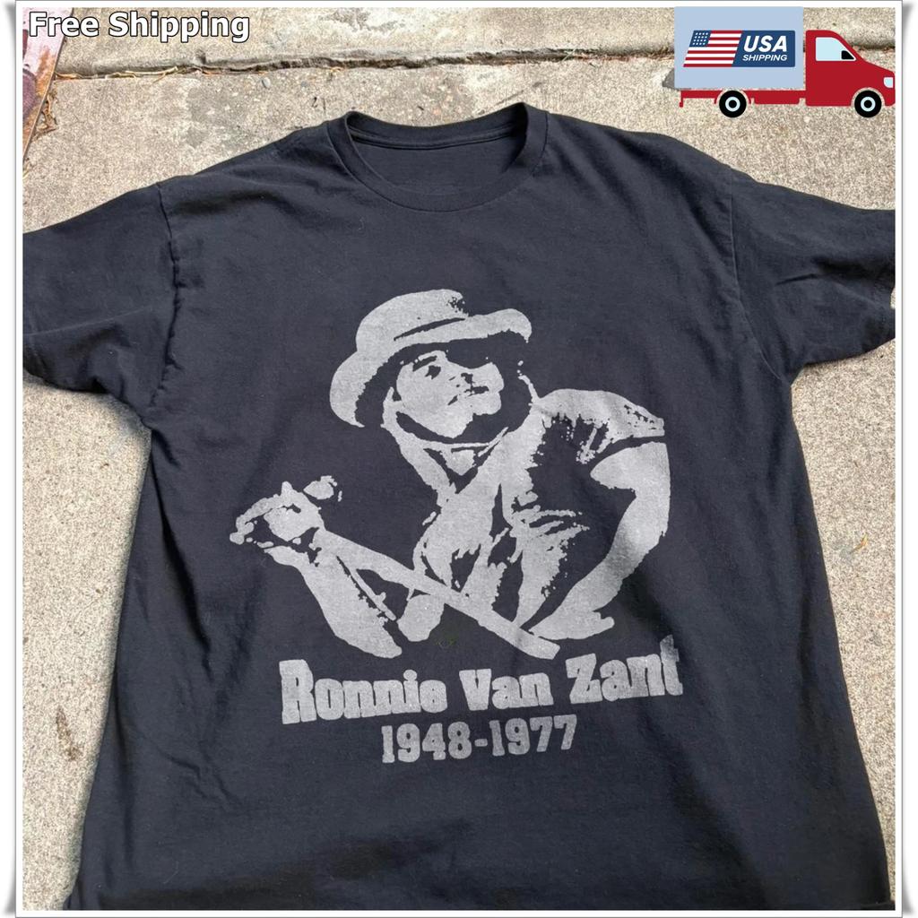 Lynyrd Skynyrd Ronnie Van Zant Tribute Unisex Black T-shirt, Size S-