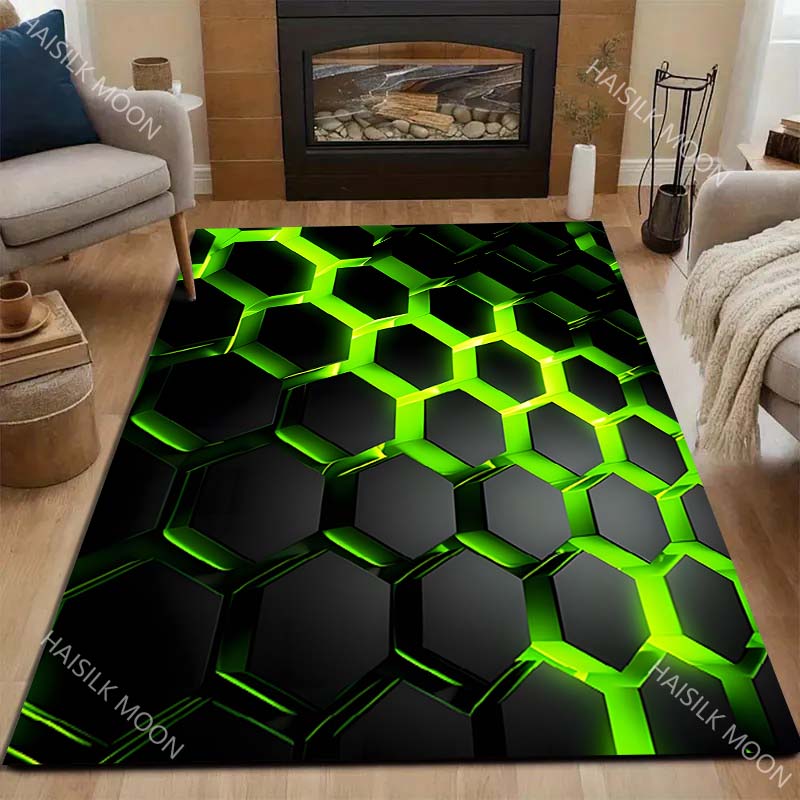 3D Personalized Honeycomb Grid Pattern Carpet for Living Room Bedroom Bedside Floor Mat Sofa Table Area Rugs Home Decor