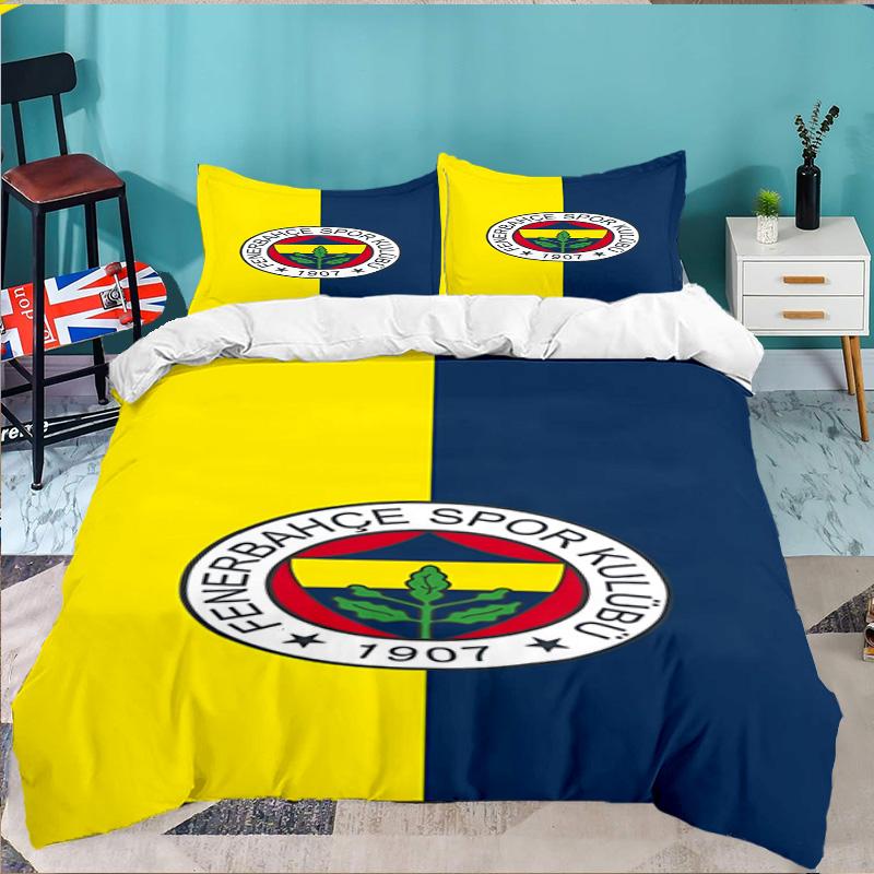 Fenerbahçe Crest Design 3PCS Bedding set,Ideal for 1pc Duvet Cover And 2pcs Pillowcases Perfect for Fan gift,Ideal for Bedroom, Dormitory