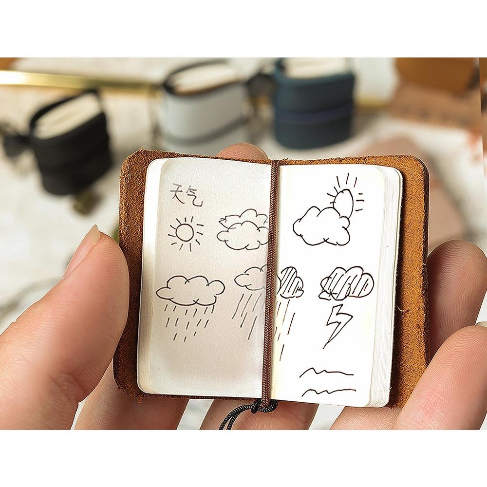 Мини-винтажный кожаный блокнот ручной работы, портативный дорожный дневник, журнал, планировщик, органайзер, каваи, канцелярские принадлежности, офис