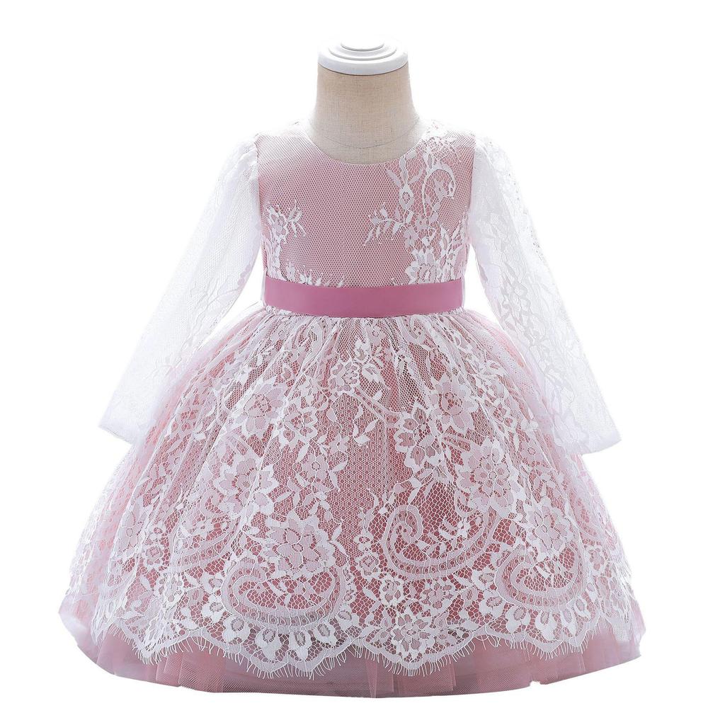 Платье подружки невесты с большим бантом для девочек на крестины 1 года, платье принцессы на день рождения, костюм, вечернее свадебное платье с короткими рукавами