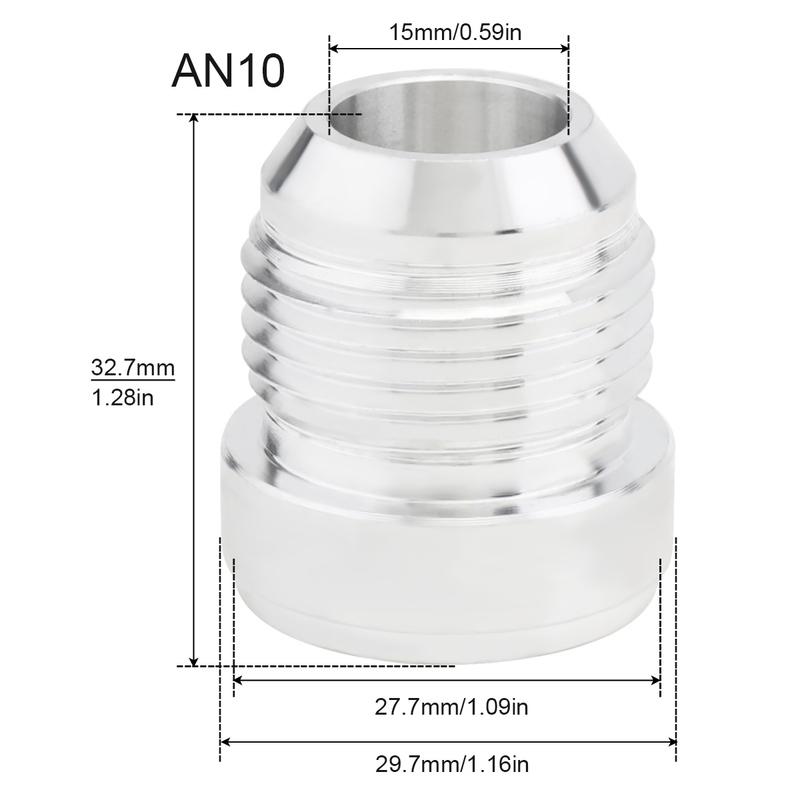2pcs Aluminum Alloy 12AN Male Weld on Bung Fitting 12AN Male Flare Weldable Fuel Tank Fitting Adapter Connector