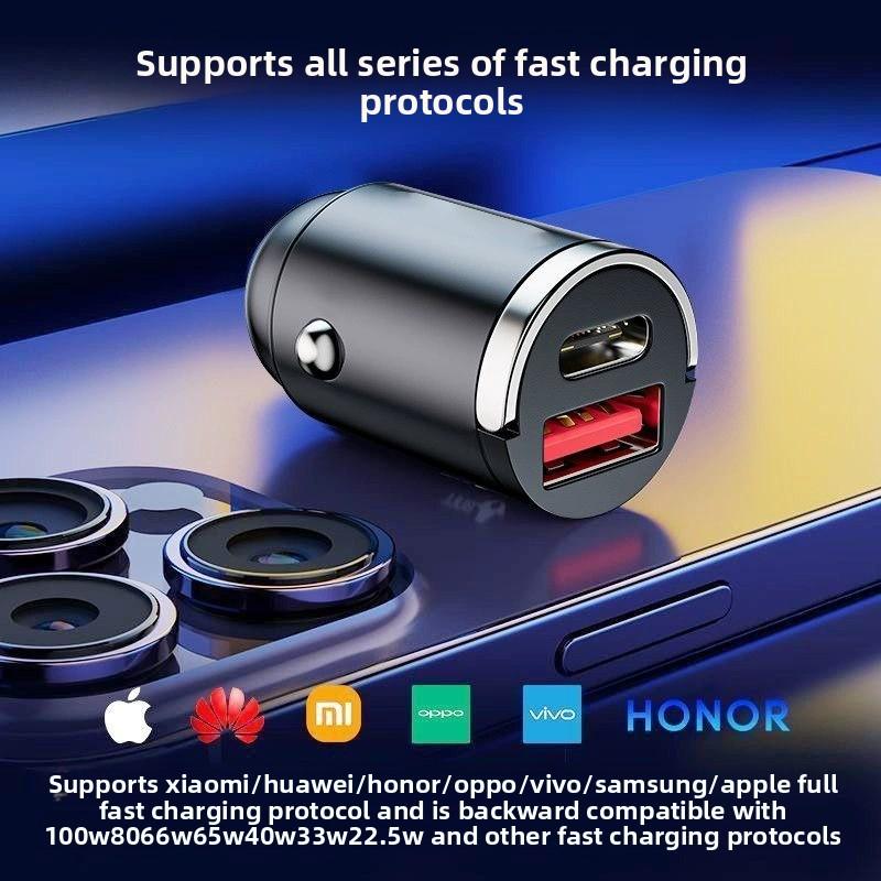 Cargador de coche rápido 66W adaptador de encendedor de cigarrillos USB tipo C multipuerto universal