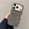 Деловой Кошелек-держатель для карт из ПУ-кожи Чехол-бампер для iPhone 17 Air 16 15 14 13 12 Pro Max Plus Ударопрочный Матовый ПК Мягкая крышка