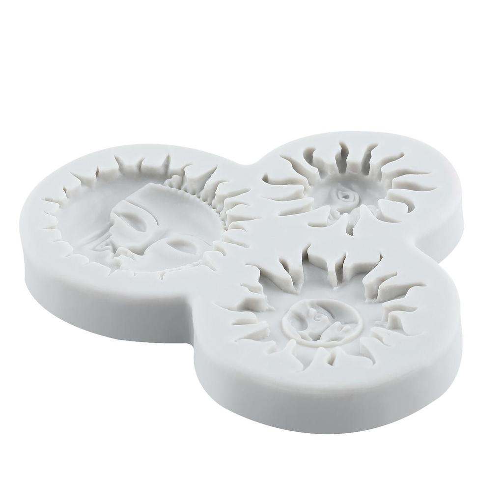 Силиконовая форма Солнце Луна Лицо Звезда Мифология Древней Греции Формы для мастики Инструменты для украшения торта Топпер для кекса Конфеты Смола Глина Шоколад Форма для гампасты