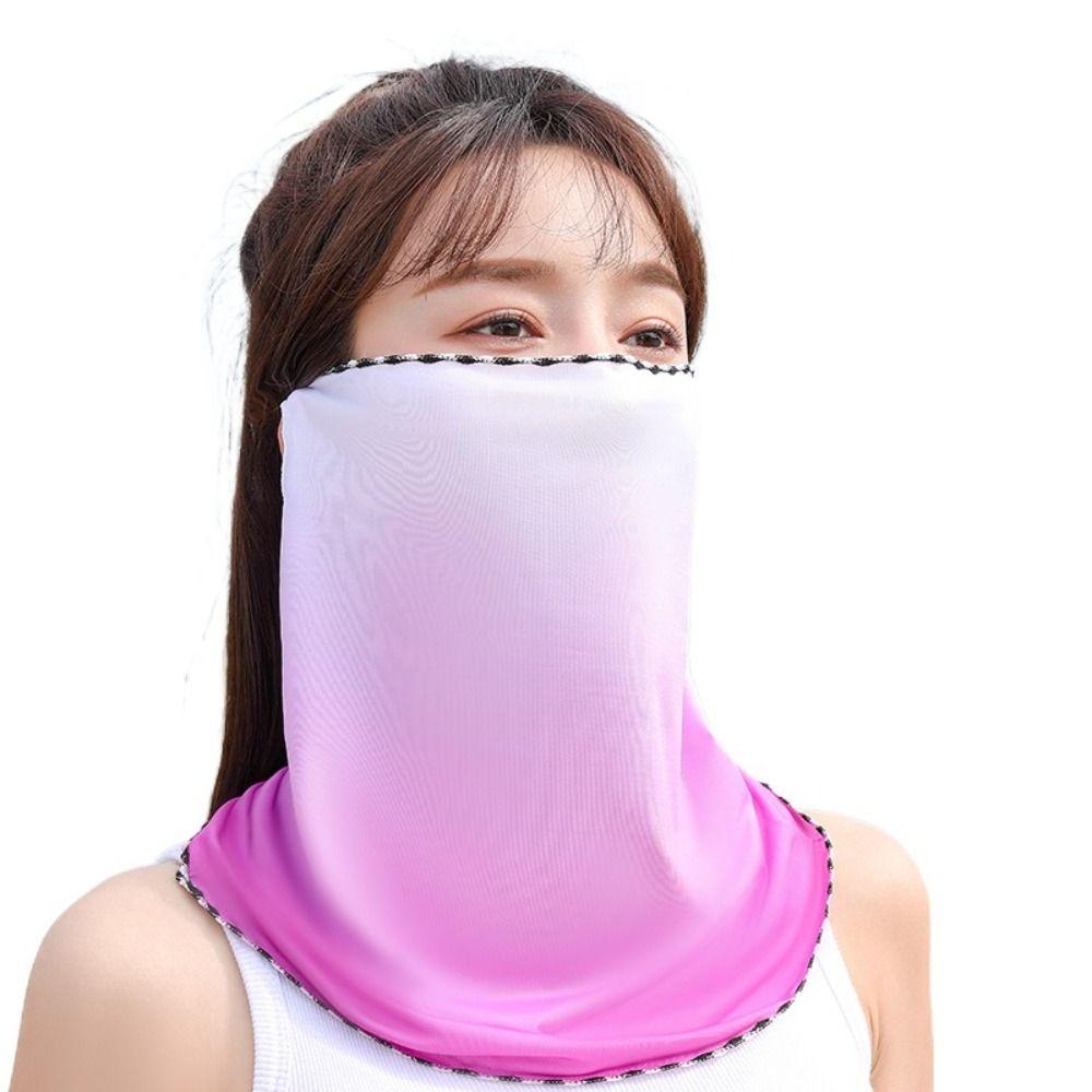 Outdoor Sun Protection Anti-UV Summer Sunscreen Mask Driving Face Mask Ice Silk Women Neckline Mask