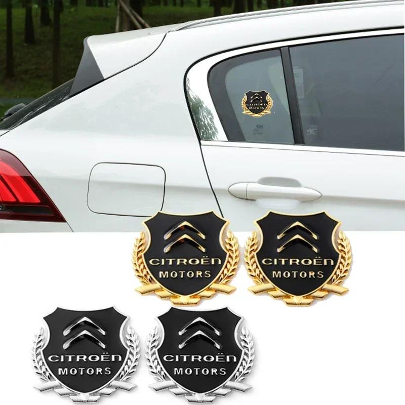 For Citroen C3 C5 AIRCROSS C5X C4 Cactus PICASSO e-C3 e-C4 C1 C-Crosser C2 Celysee 3D Car Metal Car Leaf Side Logo Badge Sticker aos123