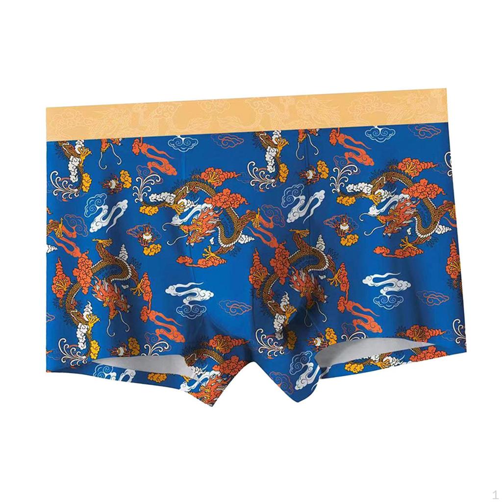 Трусы с принтом дракона, трусы, мужское нижнее белье, пляжная одежда, ночное белье, шорты 2XL