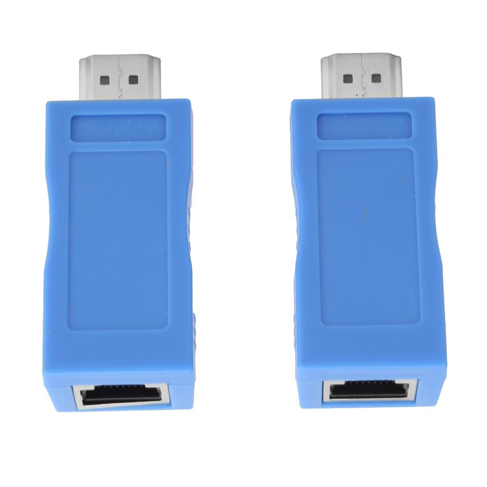 A Pair of Audio Video Support 4K HD Male to RJ45 Female Extender for Cat-5e/6 for DVD