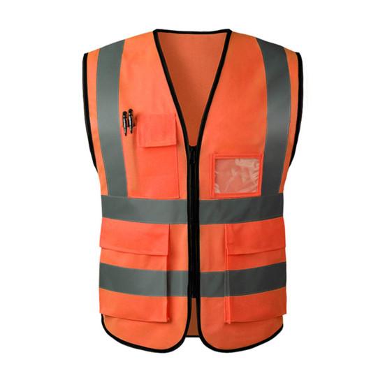 Рабочий жилет для мужчин и женщин, светоотражающий жилет с V-образным вырезом, без рукавов, на молнии, дышащий, ночной