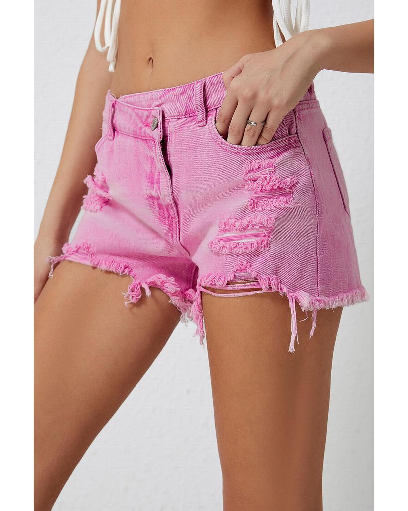 Azura Exchange Crossover Waist Denim Shorts