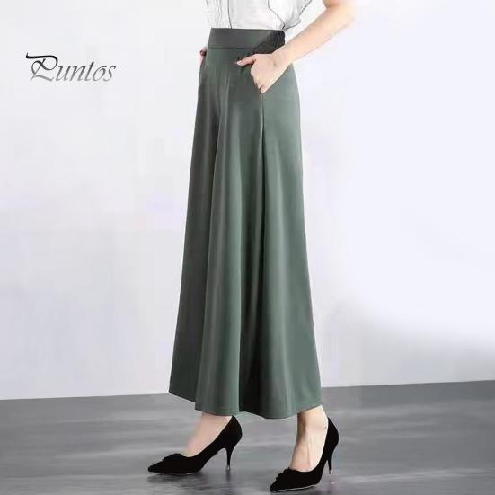 Женские брюки-костюмы, эластичные, с высокой талией, широкие, длинные брюки с карманами, однотонные, повседневные брюки для повседневной носки