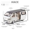 1:Модели игрушечных автомобилей HIACE Масштаб 32 Сплав Литье под давлением MPV Открывающиеся двери Инерционный Звук Свет Автомобиль для деловых поездок Подарки для мальчиков