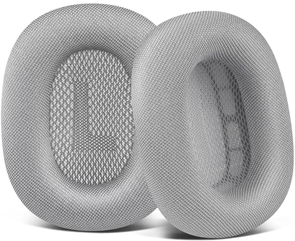 SOULWIT Сменные амбушюры и подушечки для Airpods Max Прочные сетчатые накладки на голову с мягкими пенопластовыми чашками Серебристая накладная гарнитура, -
