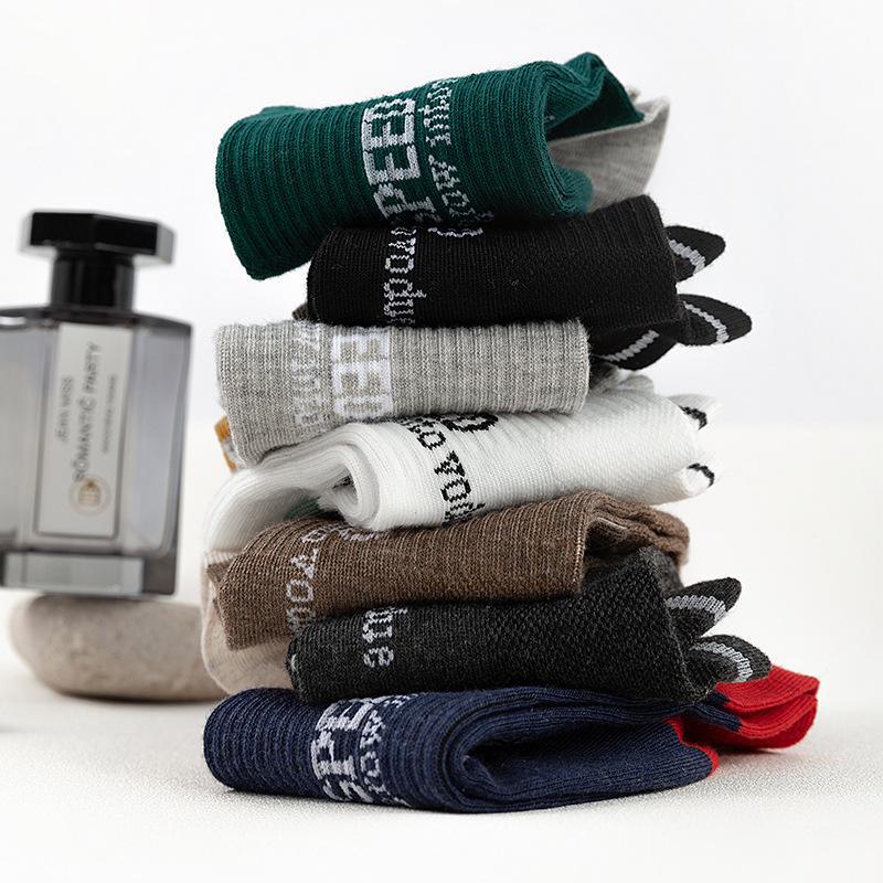 Мужские носки контрастного цвета с низким верхом до щиколотки — впитывающие пот и легкие для весны/лета