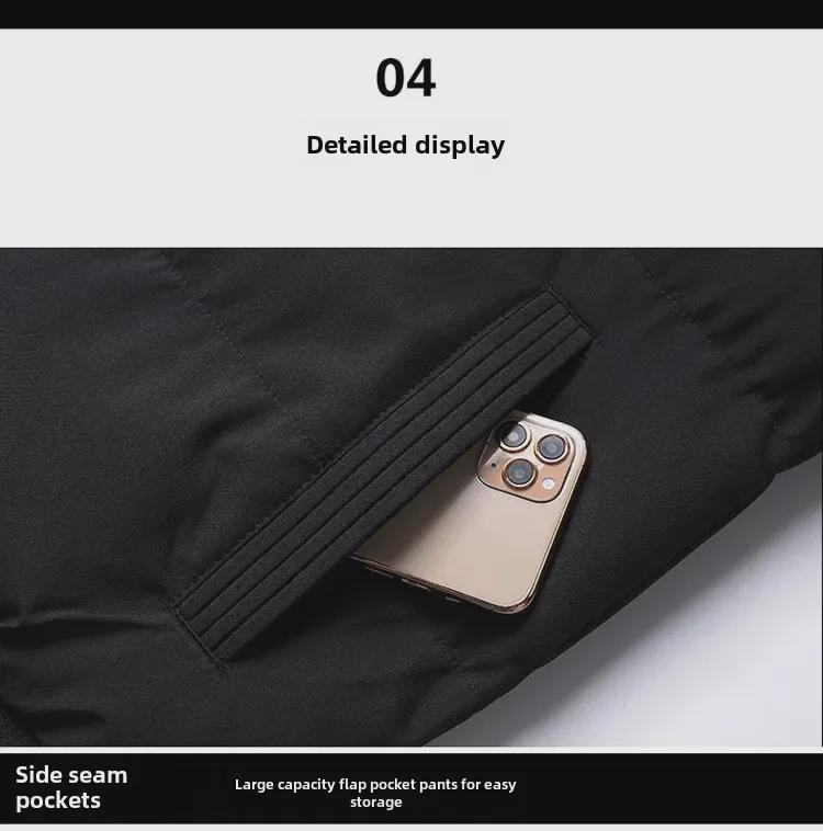 Men's Winter Thickened Cotton Coat with Velvet and Tiger Head Logo