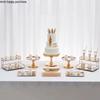 Gold Double Cake Stand Glass Mirror Cake Pan Dessert Plate Display Stand Wedding Dessert Table Dim Sum Plate Fruit Tray Dish