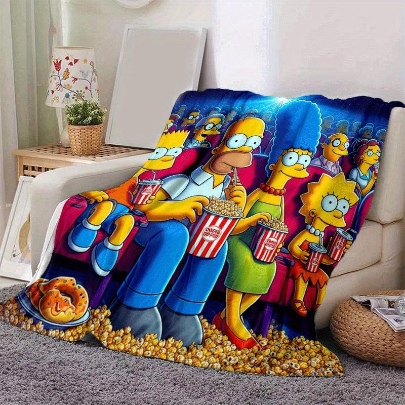 1pc The Simpsons Printing Blanket - Soft, All-Season Throw for Living Room, Beroom,Personalize Gift with Aorable Cartoon esign