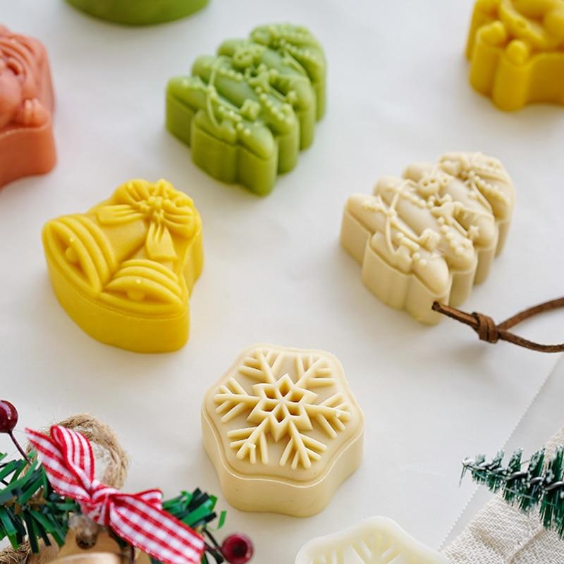 30 г рождественская ручная форма для выпечки, колокольчики Санта-Клауса, снежинка, рождественская елка, форма для лунного пирога, украшения торта, инструменты для выпечки
