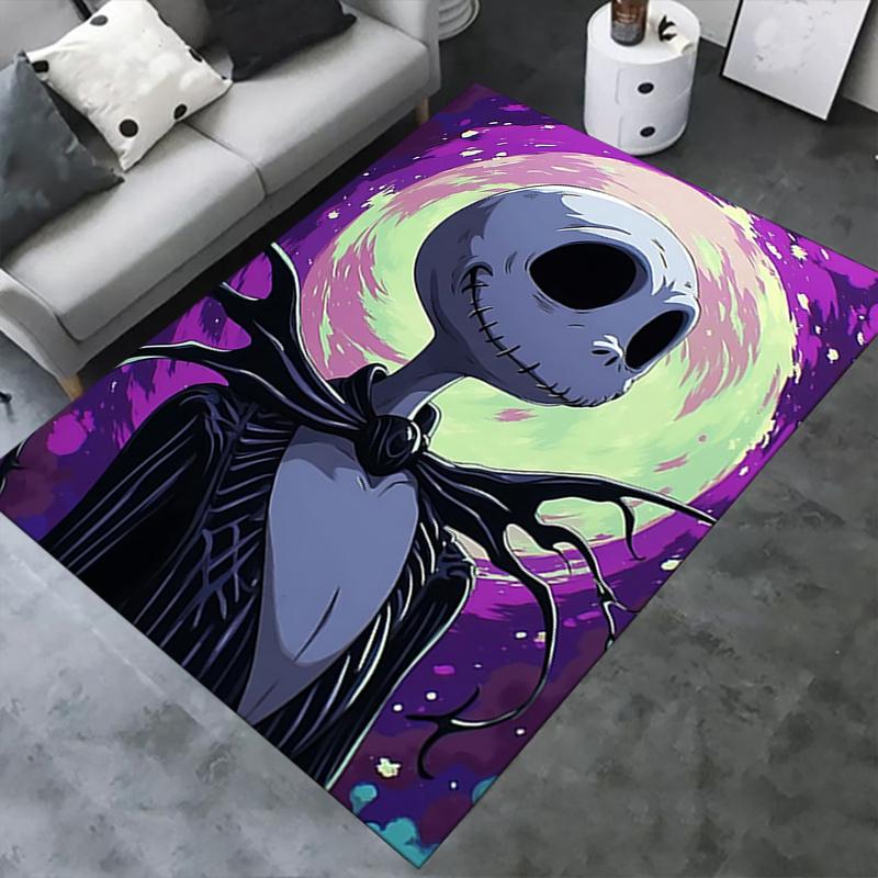 Office Rug Nightmare Before Christmas, Jack Skellington theme 3D Printed Anti-Slip Rug-Machine Washable for Living Room