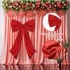 2 Pcs Bow Decor Large And Small Satin Bow Ribbon Tie Room Backdrop Wall Decor for Bachelorette Baby Shower Bridal Shower Birthday Decoration