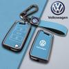 For VOLKSWAGEN VW Zinc Alloy Leather Car Remote Key Case Cover Protector Holder Shell For VW Volkswagen Golf 7 MK7 Tiguan MK2 Au