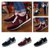 Stylish Men's Leather Suede Lace-up Sneakers Breathable Non-slip