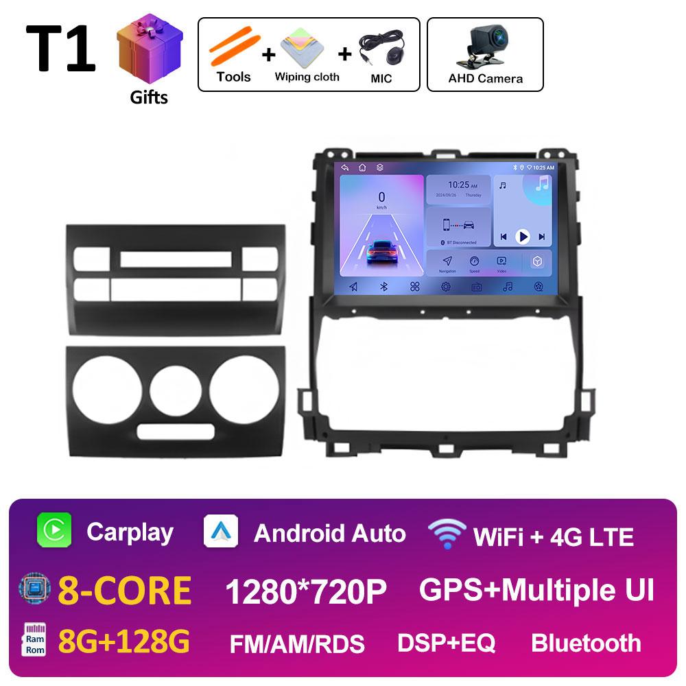 DSP стерео для Toyota Land Cruiser Prado 120 3 III 2002 2003 2004 2005 - 2009 Android 14 беспроводной Carplay GPS Navi 4G головное устройство