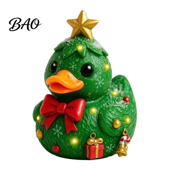 Christmas Duck Ornaments Figurine, Resin Sculpture for Holiday Home Decor, Cute Party Favor Gifts Desktop with Festive Elements Indoor Outdoor