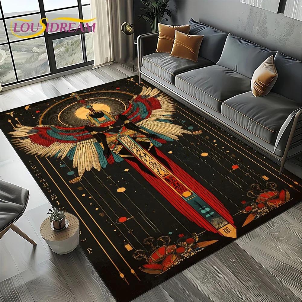 Настенная роспись Древний Египет Иероглифы Мифология Ковер Коврик для Гостиной Спальни Декор Дивана, Нескользящий Коврик для Пола