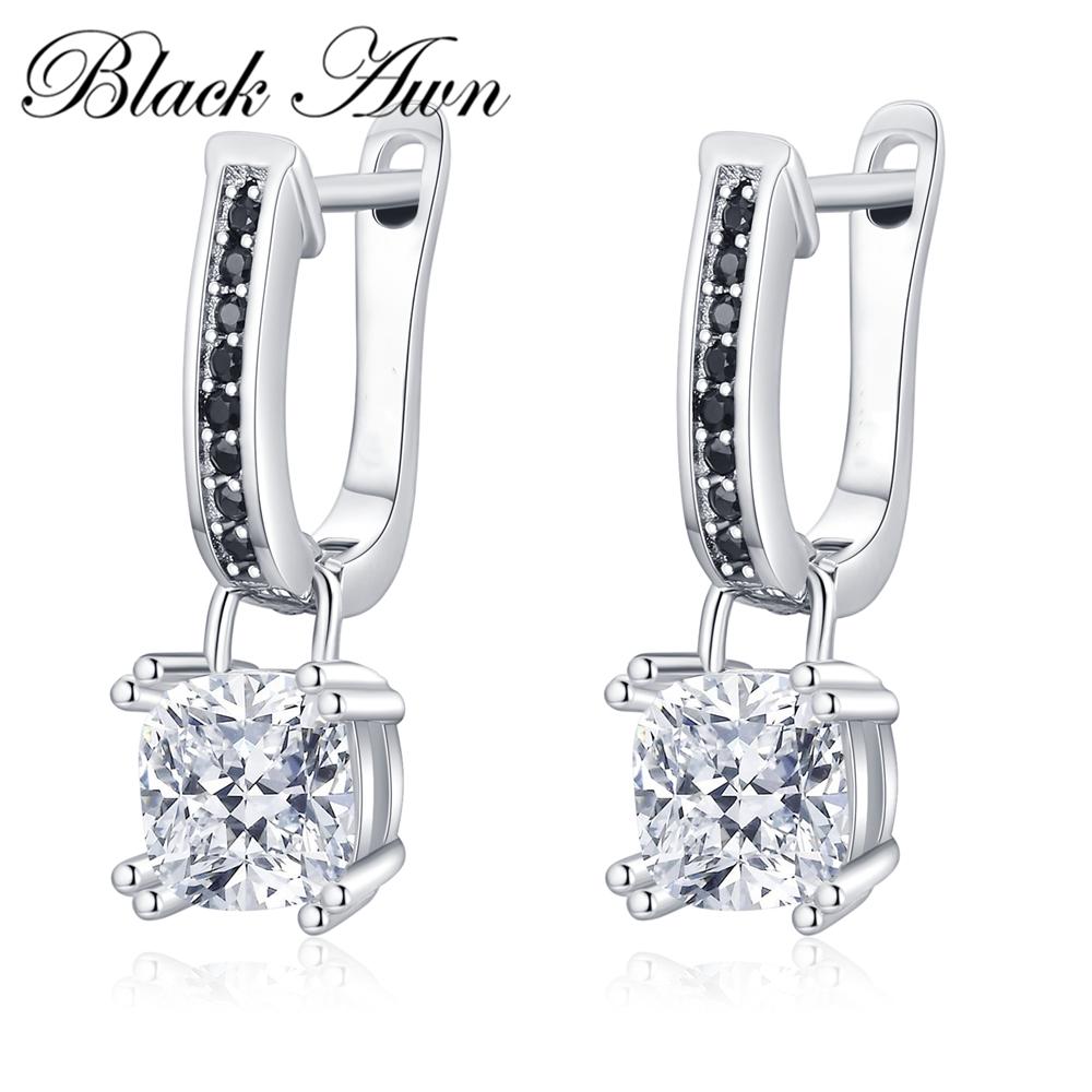 Black Awn Черные изысканные женские серьги-капли