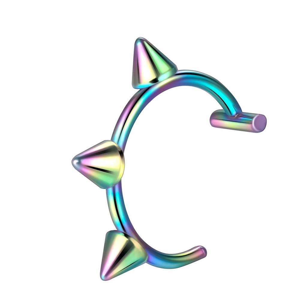 1 шт., поддельное кольцо в носу из нержавеющей стали, кольца для перегородки, C-клипса, кольцо для губ, серьги, искусственный пирсинг носа, женские украшения для тела, без пирсинга