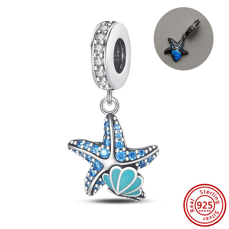 925 Silver Charms Bead Elephant Dolphin Shell Charm Bead Pendant Fits Bracelet Womens Jewelry Gifts