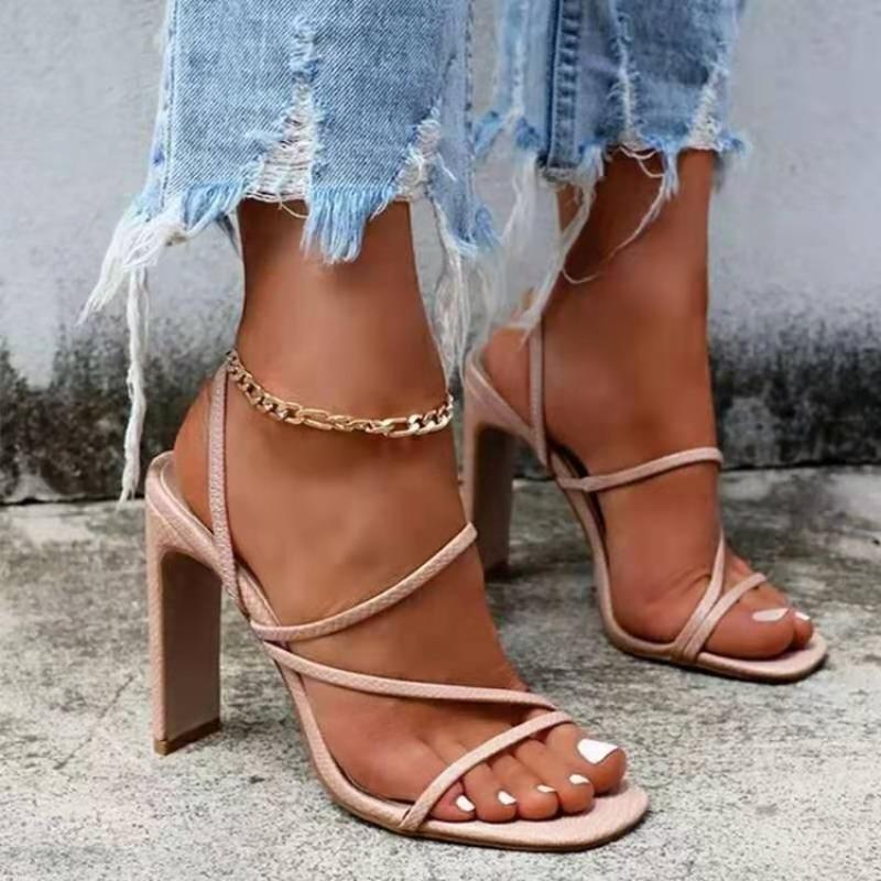 Летние женские босоножки с открытым носом 2026 года Модные Большого размера Уличные Лучший продавец Офисные и карьерные Новые Нескользящие босоножки на каблуке Zapatos