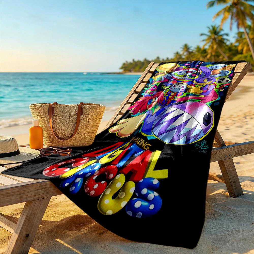 The Amazing Digital Circus Style Beach Towel Super Soft & Absorbent Comfortable Lightweight Perfect for Traveling Yoga Camping and Swimming