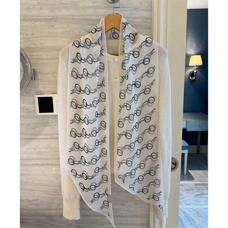 NINA SOLOR Lightweight Mulberry Silk Long Scarf