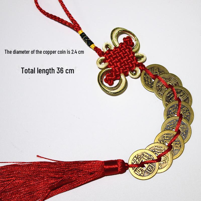 Emperors' Coins Pendant: Five or Six Copper Coin Gourd Pendants, Ideal As Gifts