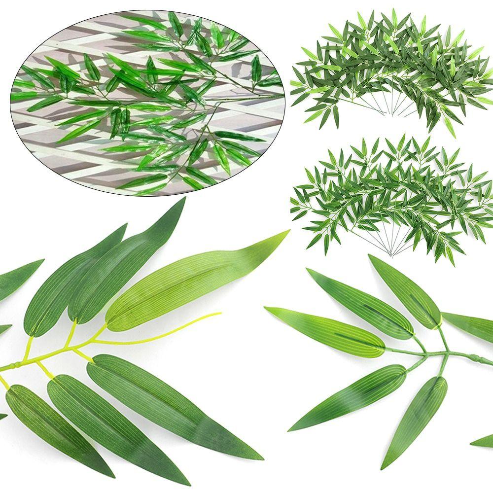 Plastic For Wedding Ornaments Garden Home Decorations Branches Silk Cloth Bamboo Leaf Plant Leaves
