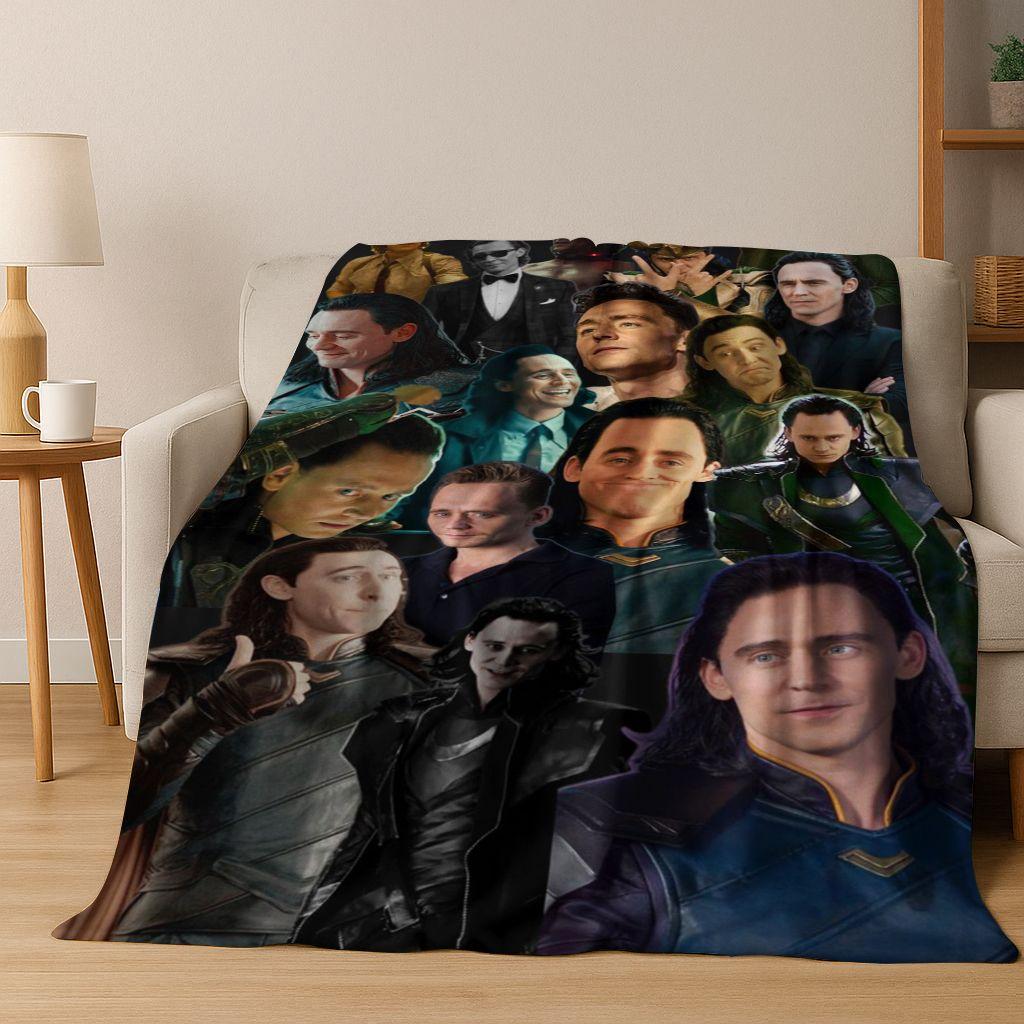 3D Tom Hiddleston Art Actor Star Flannel Blanket,Cozy Soft Throw Blanket for Home Bedroom Bed Sofa Picnic Office Cover Kids Gift