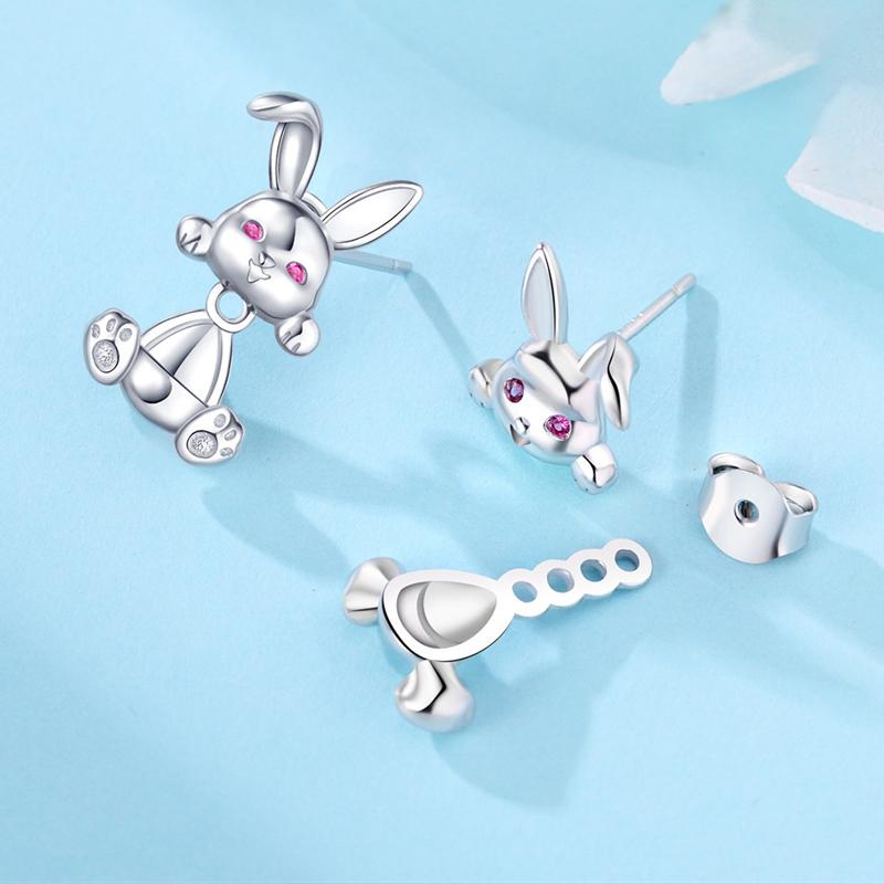 Barbie [Original design of cute rabbit with high-end temperament and original debut ins style love S925 silver earrings for women ZJYES-YS-092