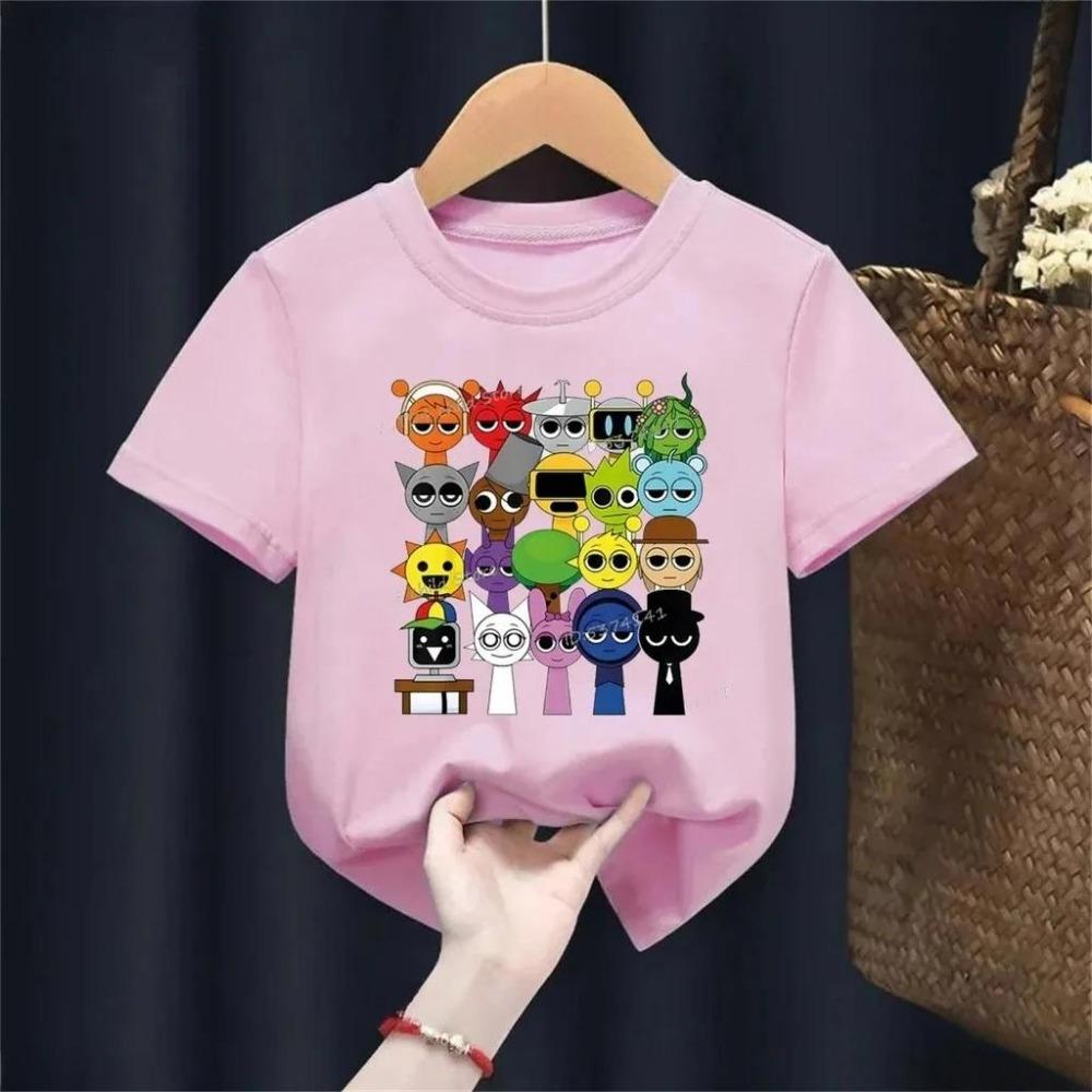 Летняя Мультяшная Аниме Игровая Детская Футболка С Коротким Рукавом Детский Топ Веселая Футболка Для Девочек