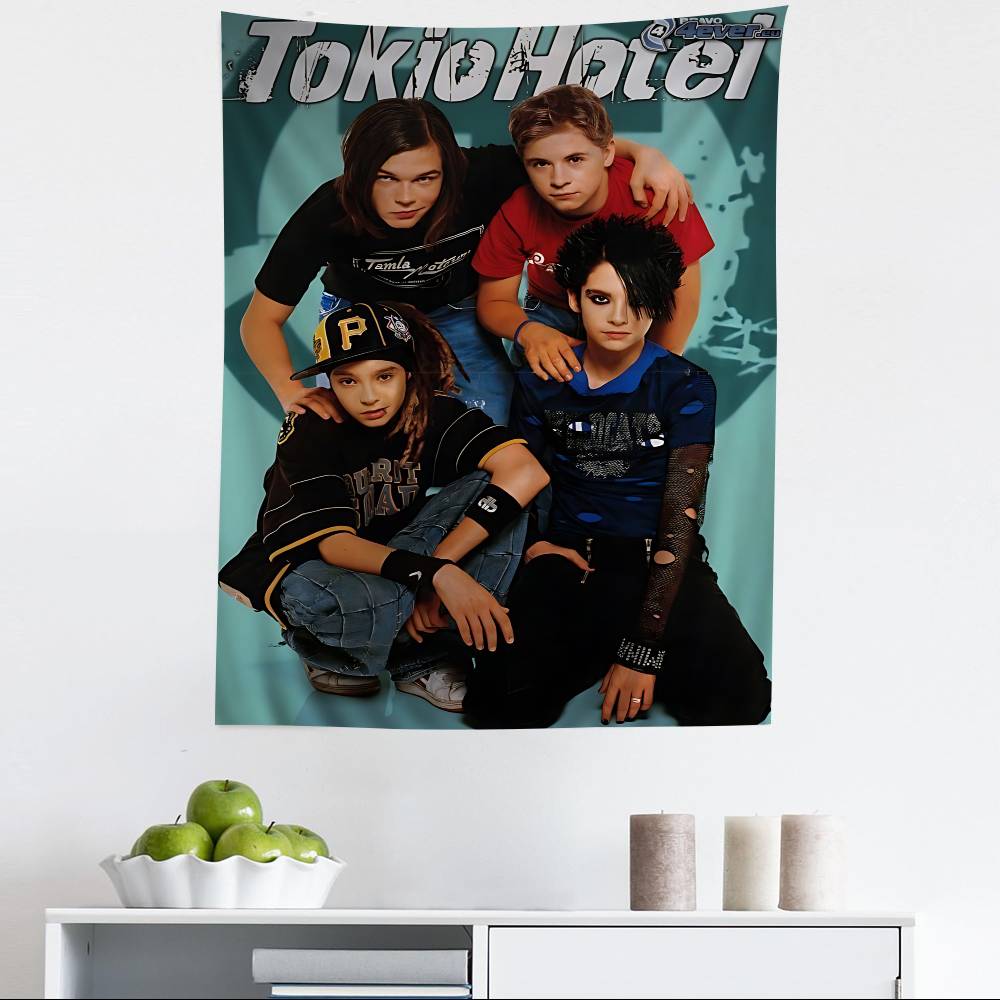 Поп-рок группа Tokio Hotel Настенный гобелен с чартом Для гостиной Дома Комнаты в общежитии Декор Искусство Домашний декор