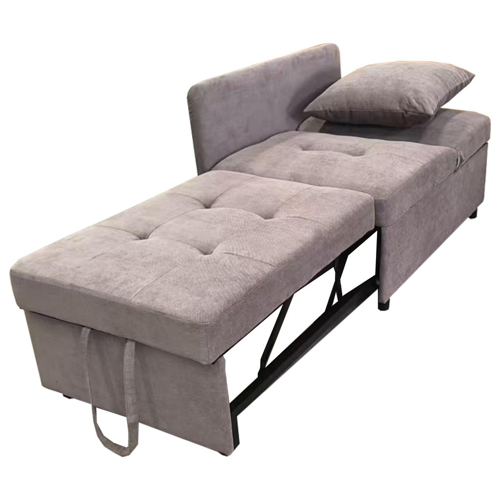 Upholstered Bed Sofa Bed 3 in 1 Multifunctional Sofa Bed, Linen Fabric Sofa with Adjustable Backrest, Lounge Sofa for Small Spaces
