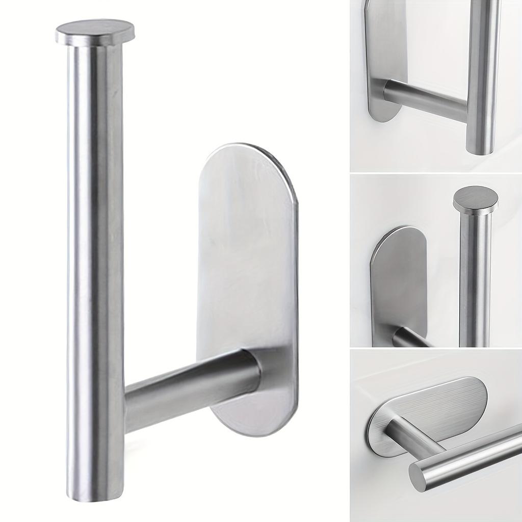 1 Piece High Quality Wall Mounted Stainless Steel Toilet Roll Holder - Self-adhesive Design Saves Space In the Bathroom and Shower