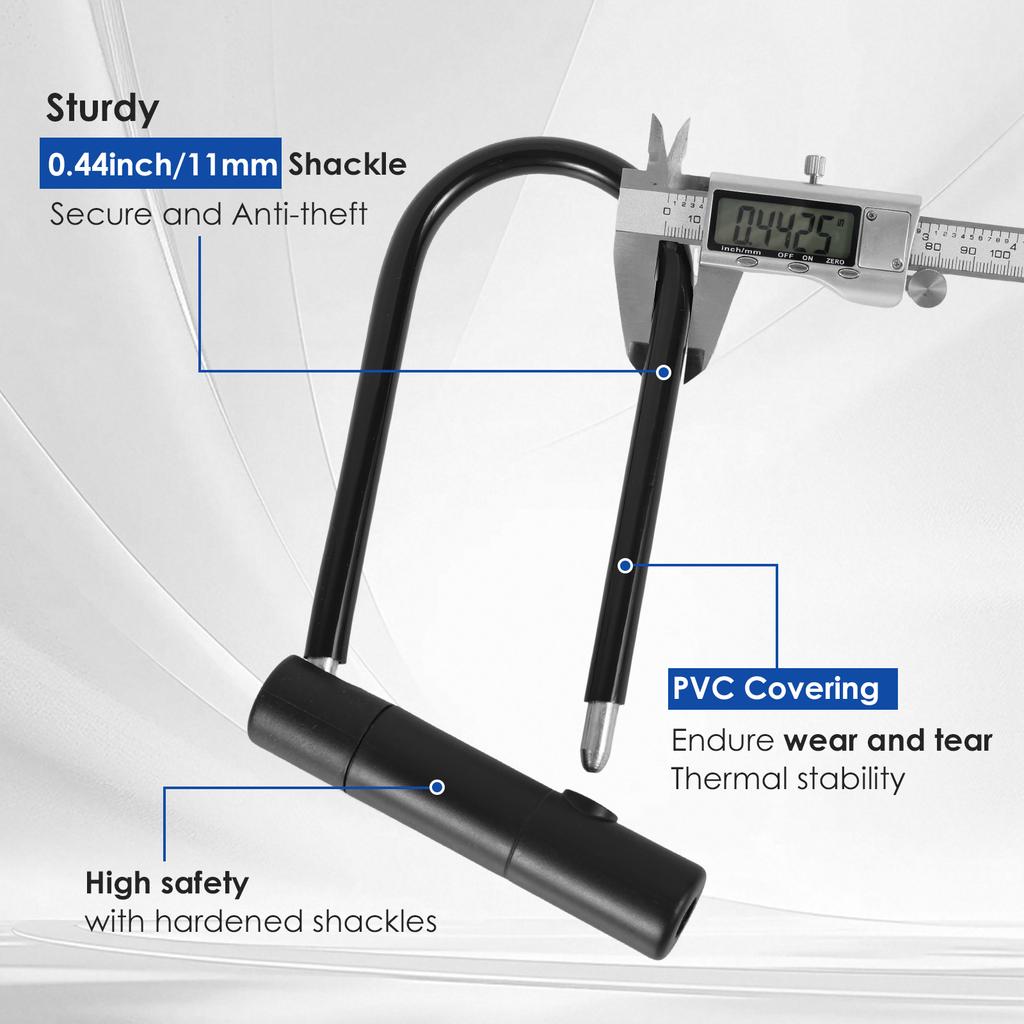 Велосипедный U-образный замок Сверхпрочные велосипедные замки Замок для электросамоката Противоугонный комплект велосипедных замков с ключами для аксессуаров для шоссейных велосипедов