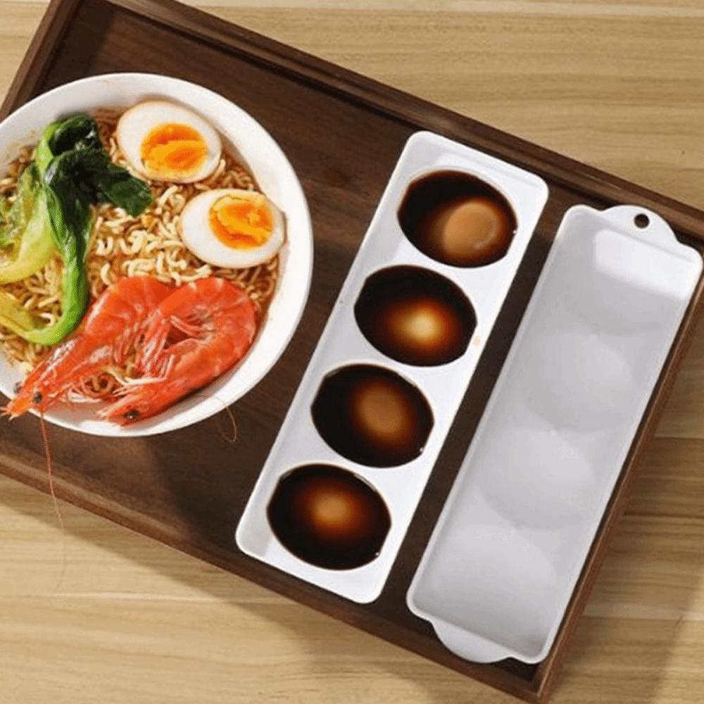 4 Grids Boiled Egg Making Box Sealed Braised Egg Box Creative Pickling Egg Box Halogen Eggs