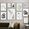 Black Lines Drawing Girl Body Rainbow Abstract Posters Prints Wall Art Canvas Painting Hotel Bar Pictures For Living Room Decor