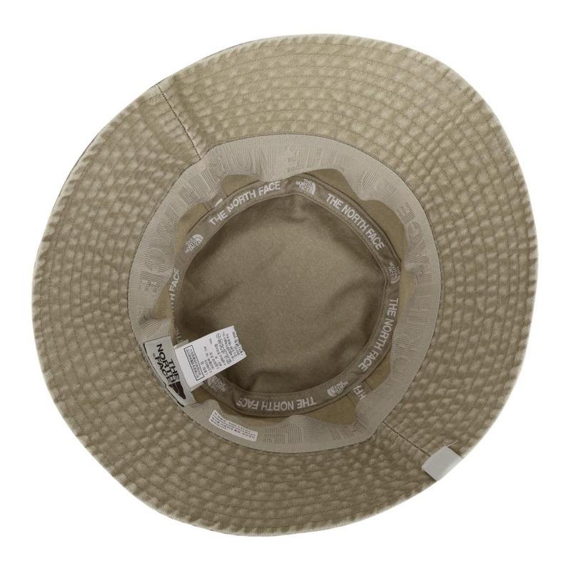 The North Face Brand Logo Pattern Cotton Fisherman Hat Unisex Couple Style light brown S