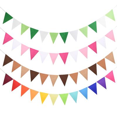 12 флагов 17 см, красочные фетровые баннеры, гирлянды, флажки на день рождения, вымпелы, гирлянды на свадьбу, флаги, украшения для вечеринок