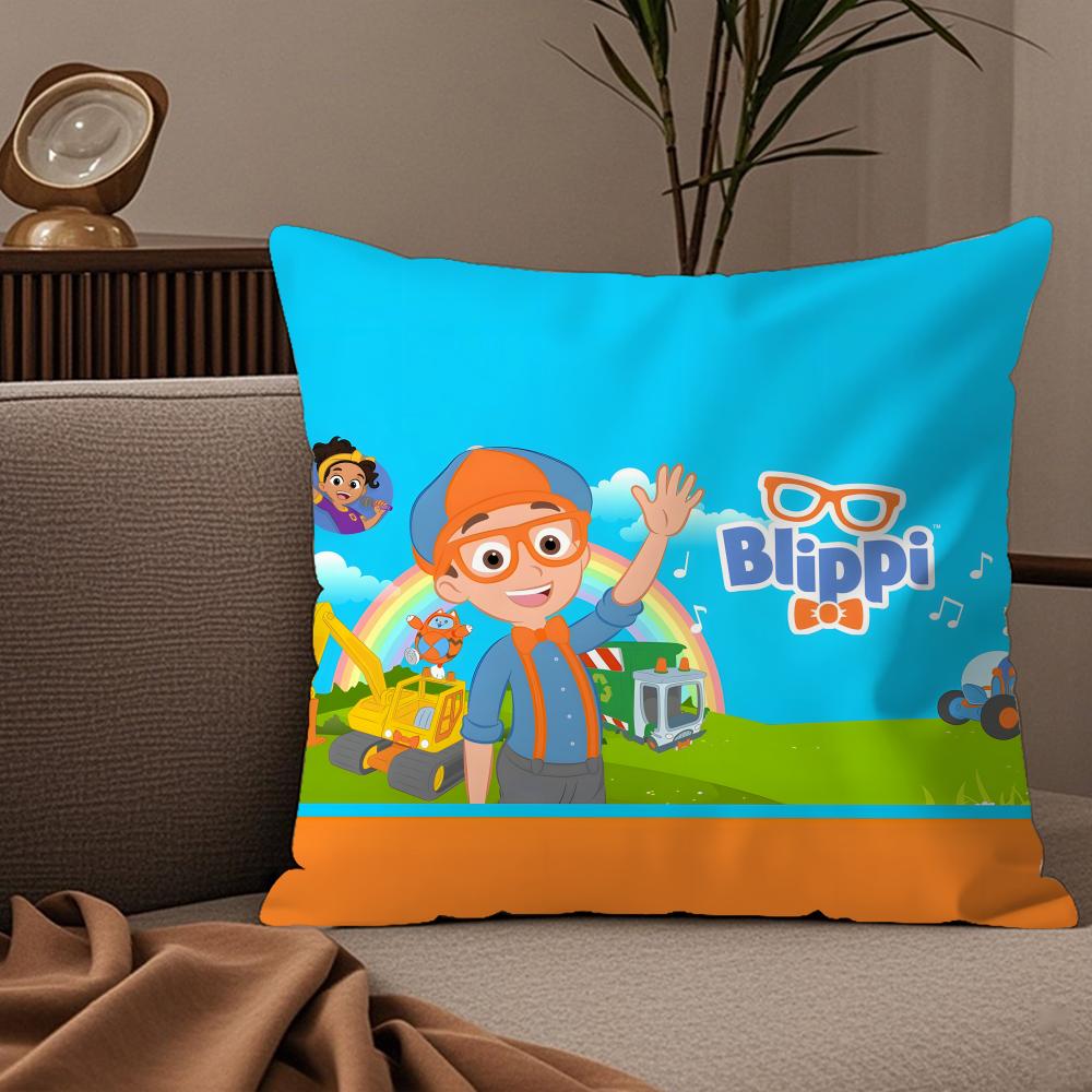B-Blippi Animation Film Wonders Pillow Case Silky Elegant Comfort Sofa Bed Invisible Zipper